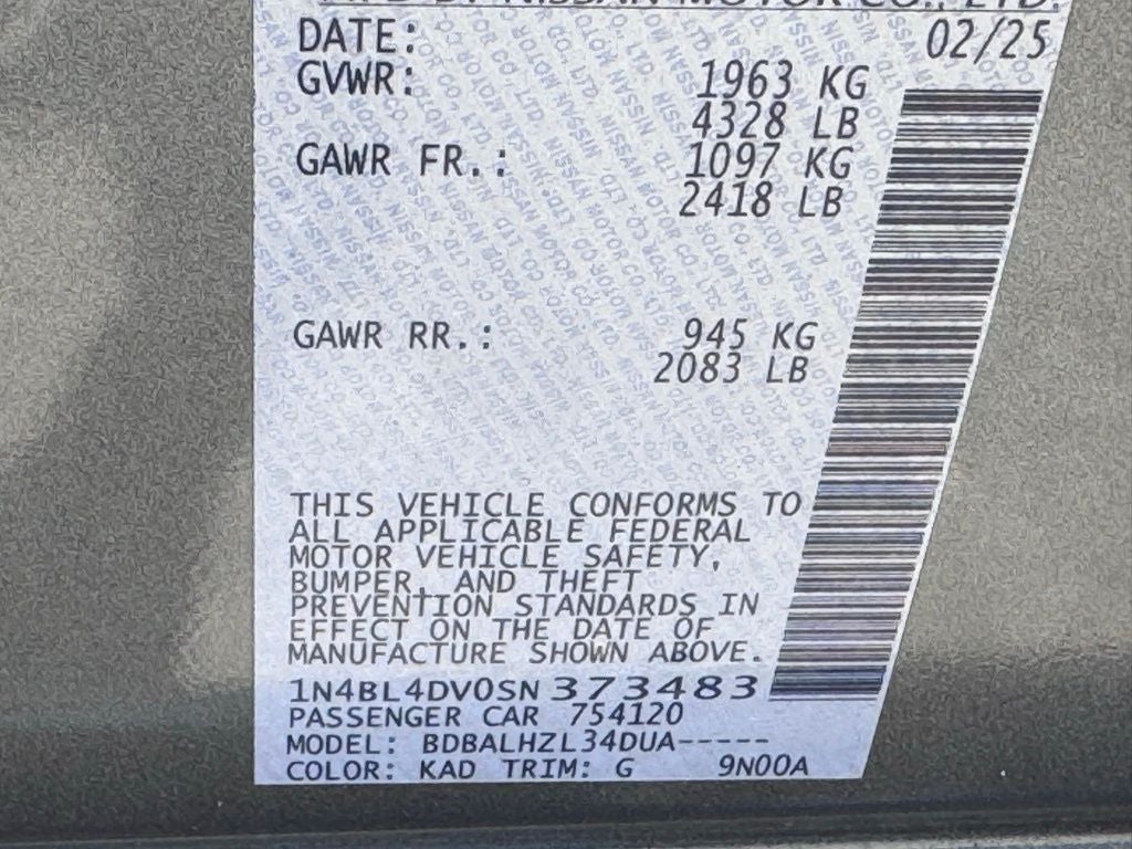 2025 Nissan Altima 2.5 SV