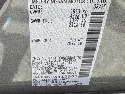 2025 Nissan Altima 2.5 SV