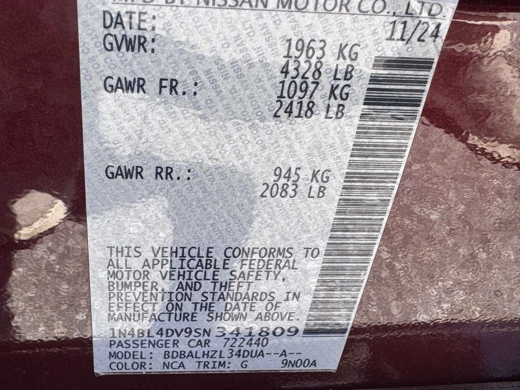 2025 Nissan Altima 2.5 SV
