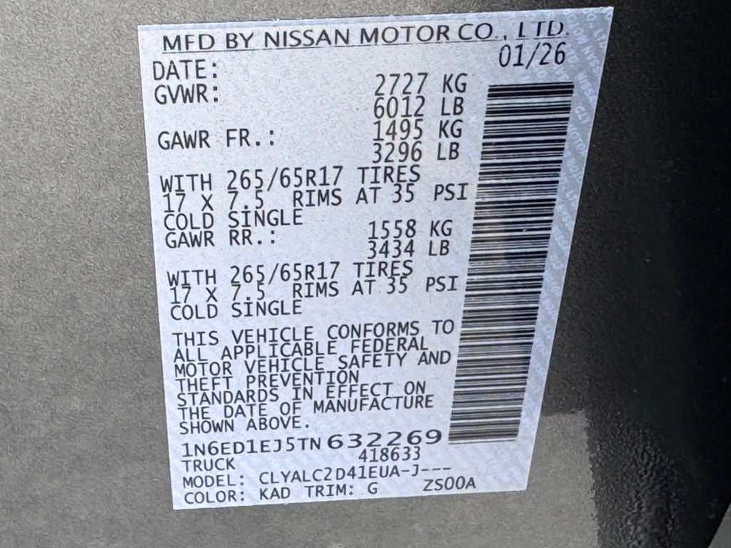 2026 Nissan Frontier SV