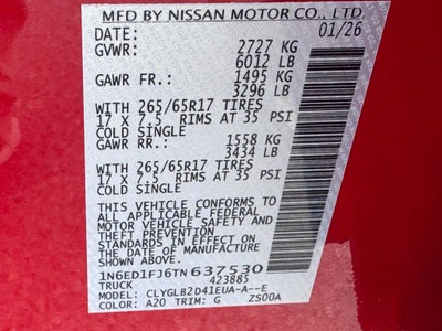 2026 Nissan Frontier SV