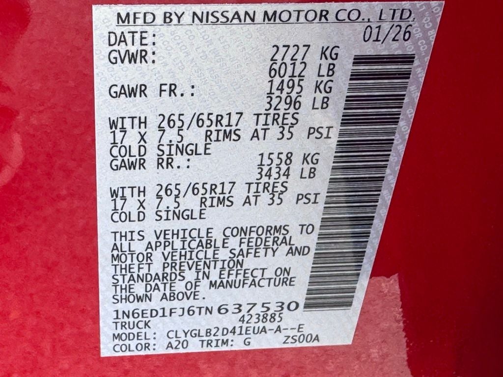 2026 Nissan Frontier SV