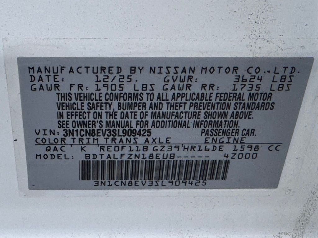 2025 Nissan Versa 1.6 SV