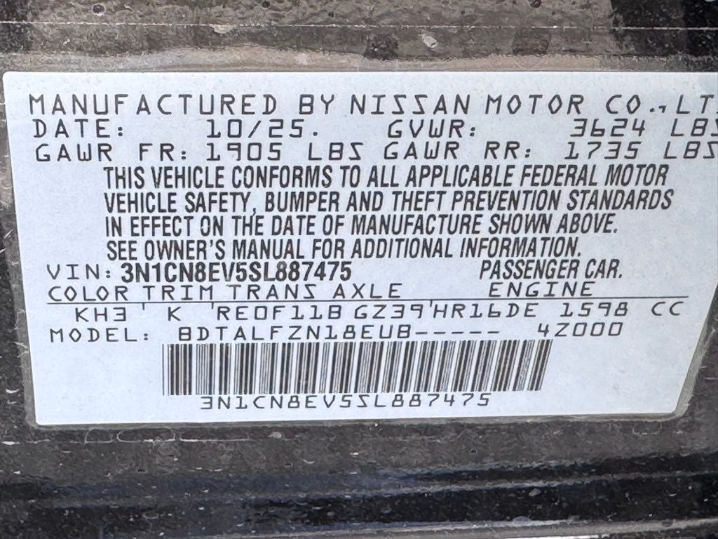 2025 Nissan Versa 1.6 SV