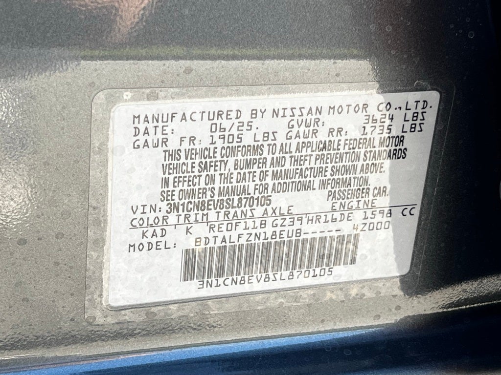 2025 Nissan Versa 1.6 SV