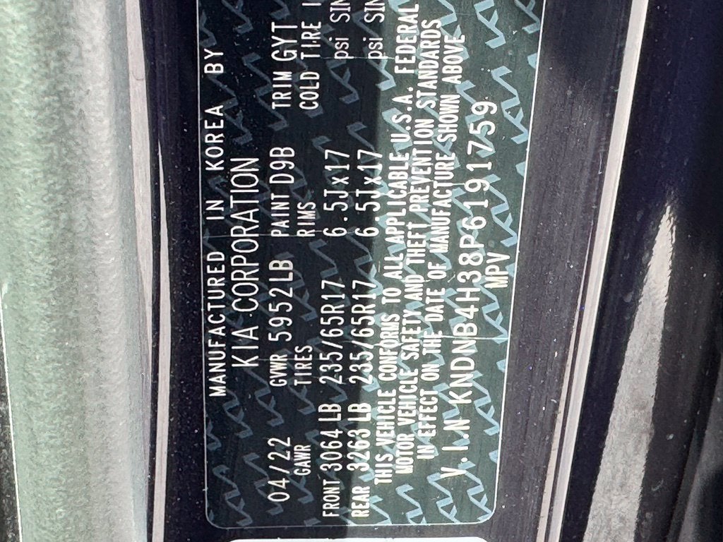 2023 Kia Carnival LX Seat Package