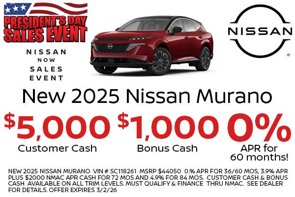 Nissan Murano on offer 