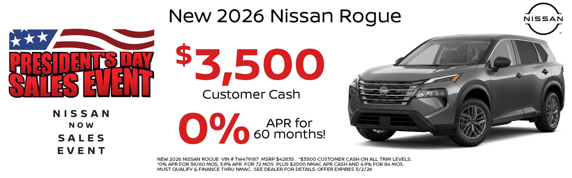 Nissan Rogue on offer 