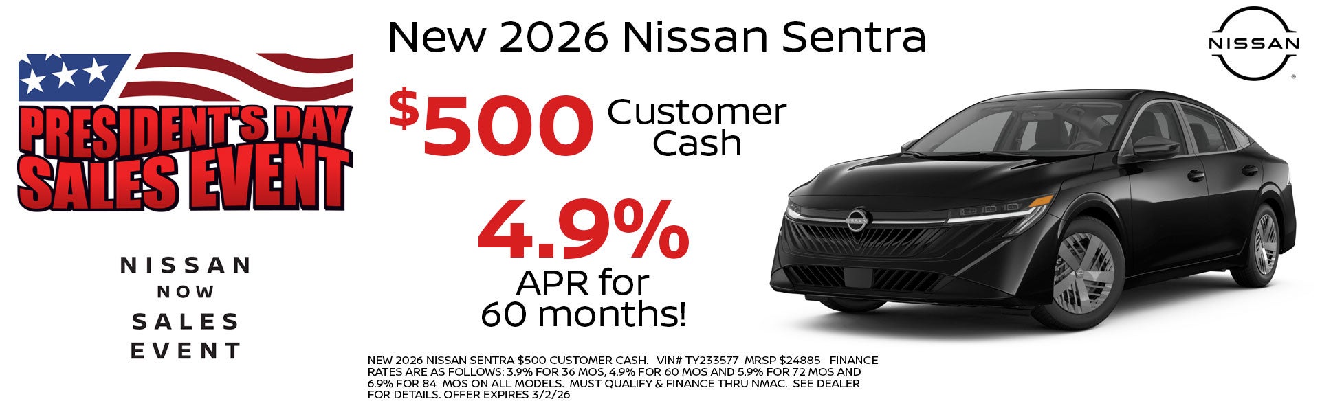 Nissan Sentra on offer 